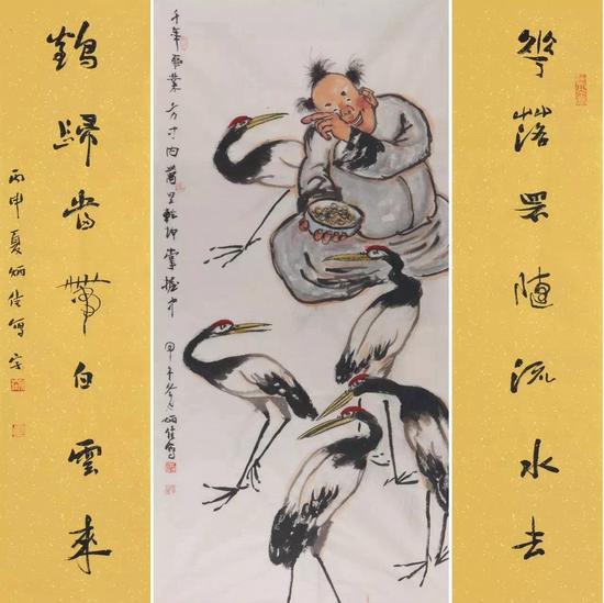 千年事业方寸内 设色纸本 137x68cm 2014年
